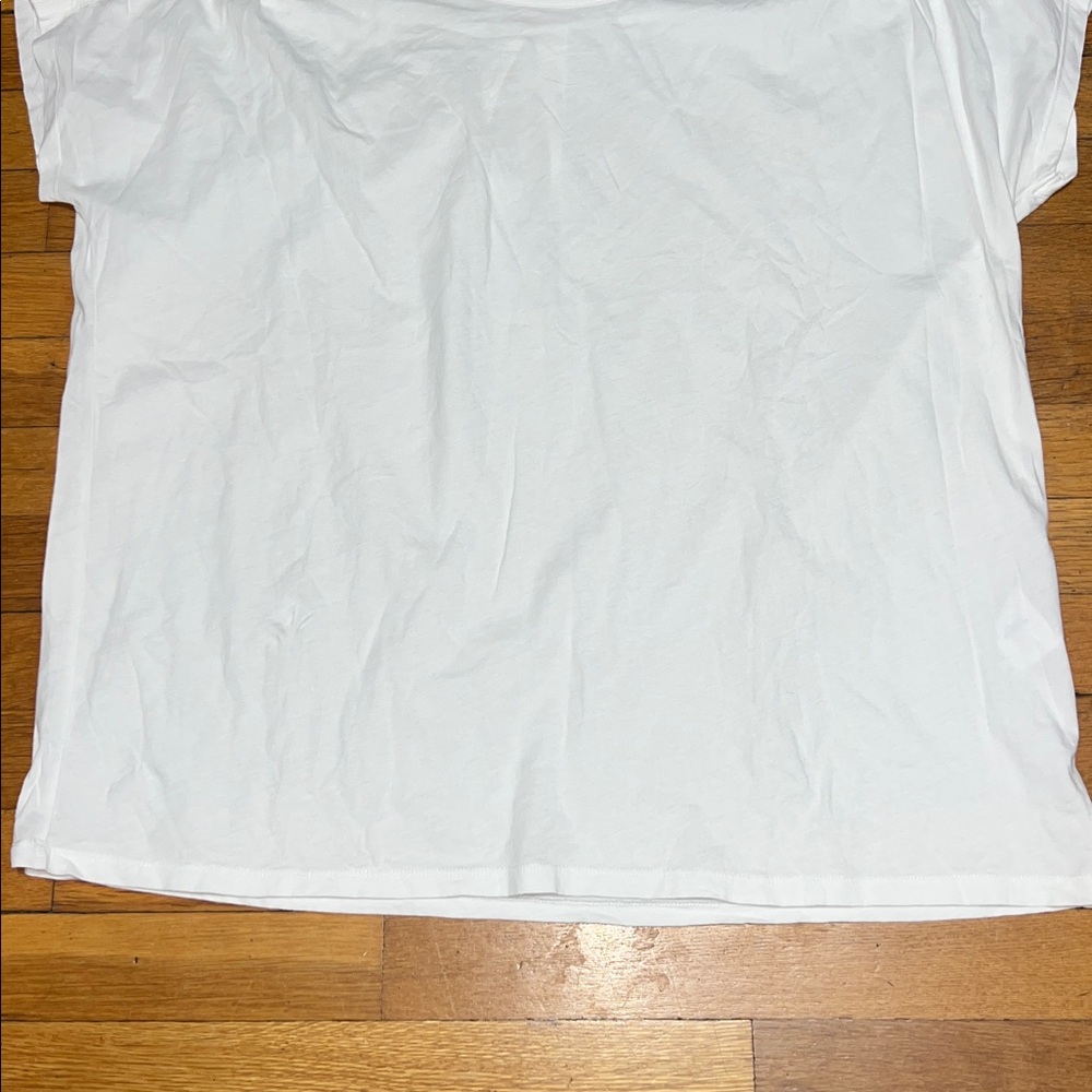 A.P.C. Oversized Boxy Fit Boatneck Cap Sleeve Tee in White, Women’s size Large - Picture 4 of 12